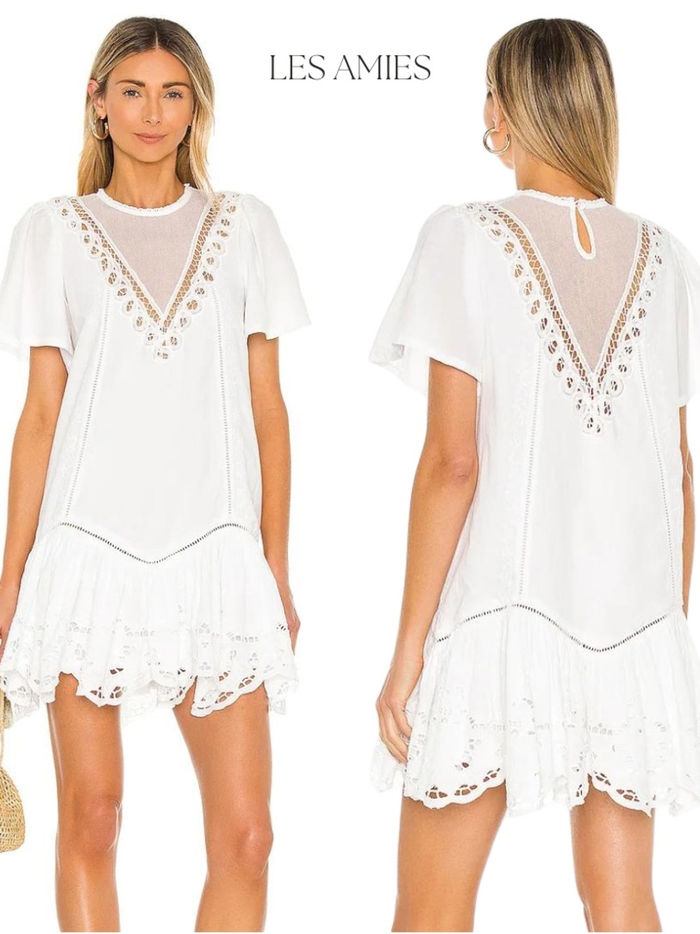 Tularosa Cream Eyelet Lace Women Dress